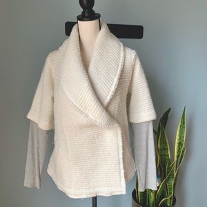Anthropologie Dolan • Overland Sweater Coat • Gray & Ivory • Small